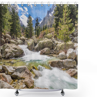Personality  Waterfalls And Mountains At Restonica In Corsica Shower Curtains