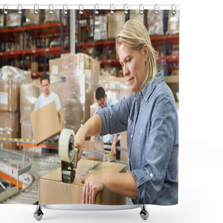 Personality  Workers In Distribution Warehouse Shower Curtains
