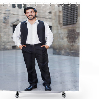 Personality  Full-length Portrait Of Man At Ancient Street Shower Curtains
