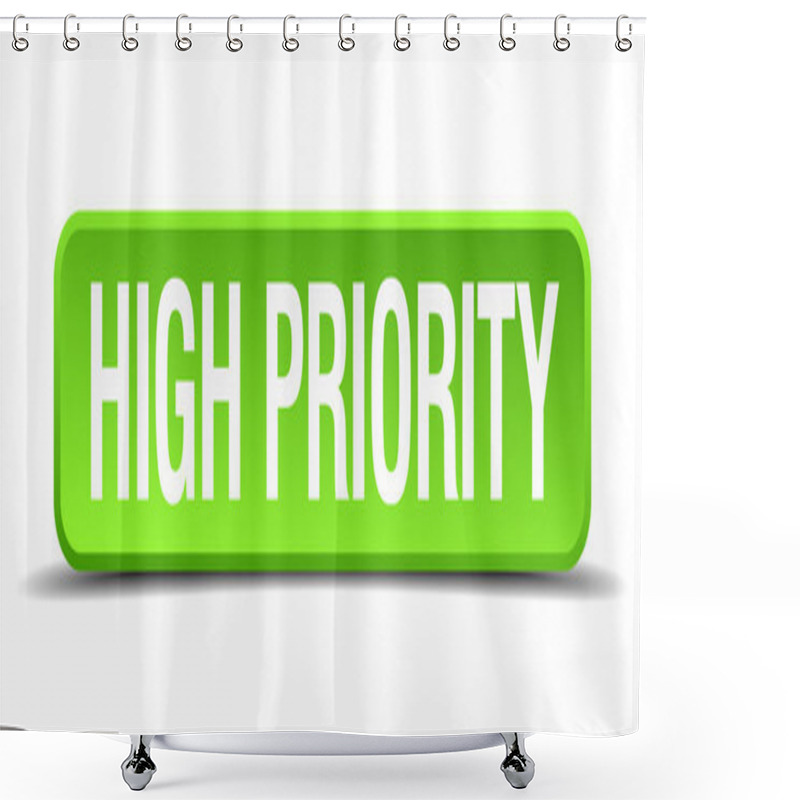 Personality  High Priority Green 3d Realistic Square Isolated Button Shower Curtains