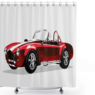Personality  Classic Sport Red Car AC Shelby Cobra Roadster Shower Curtains