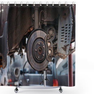 Personality  Car With Exposed Brake Shoe Shower Curtains