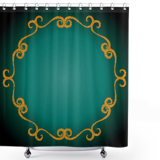 Personality  Stippled Round Arabesque Frame  - Vector Illustration Shower Curtains