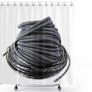 Personality  Black Cable Isolated On White Shower Curtains