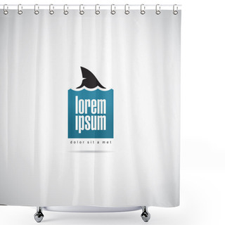 Personality  Shark Logo Template Shower Curtains