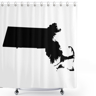 Personality  Map Of The U.S. State Of Massachusetts  Shower Curtains