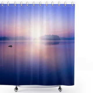 Personality  Sunrise On Lagoon Shower Curtains