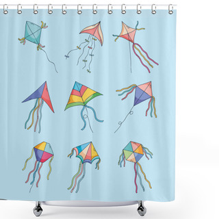Personality  Kites Icon Collection Shower Curtains