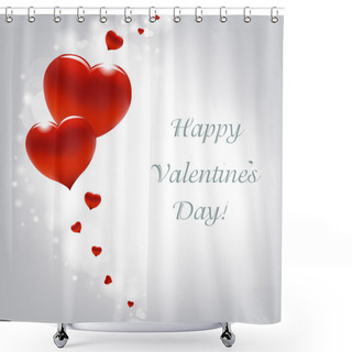 Personality  Valentines Day Card With Hearts Shower Curtains