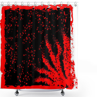 Personality  Vector Frame With Black And Red Blotches Shower Curtains