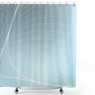 Personality  Abstract Geometric Background. Curves Diverging Fine Lines In Perspective Shower Curtains