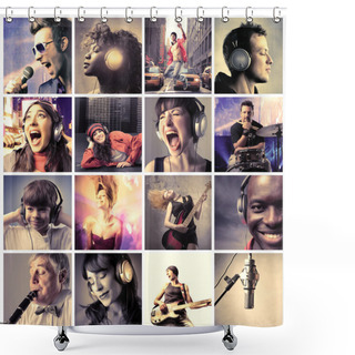 Personality  Music And Sound Shower Curtains