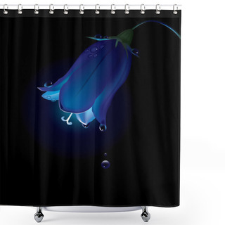 Personality  Campanula In Dew At Night Shower Curtains