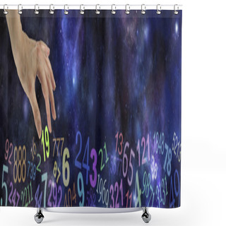 Personality  Numerology Space Website Banner Shower Curtains