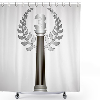 Personality  Greece Column, Laurel Wreath And Number. Eps10 Vector Illustration Shower Curtains