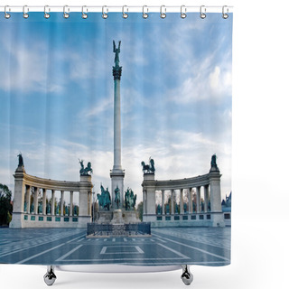 Personality  Heroes Square In Budapest Shower Curtains