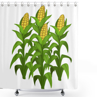 Personality  Planting And Cultivation Of Corn. Vector Isolated Shower Curtains