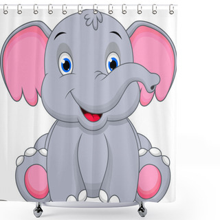 Personality  Cute Baby Elephant Shower Curtains