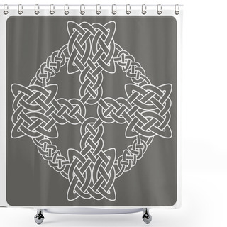 Personality  Monochrome Icon With Celtic Art And Ethnic Ornaments Shower Curtains