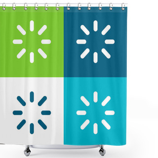 Personality  Birghtness Flat Four Color Minimal Icon Set Shower Curtains