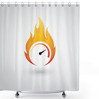 Personality  Speedometer On Fire Shower Curtains