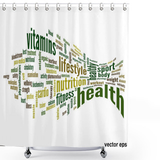 Personality  Conceptual Health Word Cloud Shower Curtains