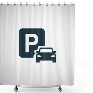 Personality  Parking Icon Shower Curtains