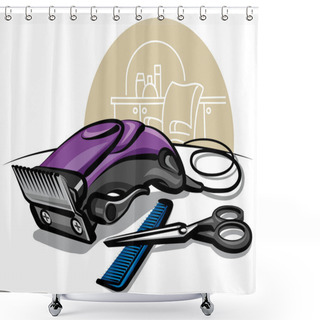 Personality  Electric Hair Clipper Shower Curtains