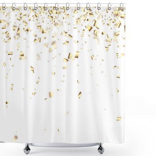 Personality  Festive Background With Golden Confetti. Shower Curtains