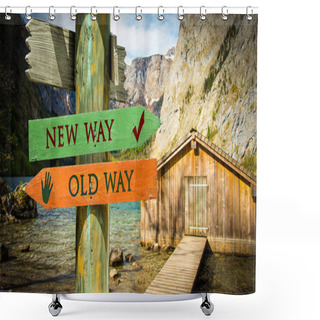 Personality  Street Sign To New Way Shower Curtains