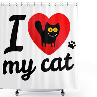 Personality  I Love My Cat. Shower Curtains