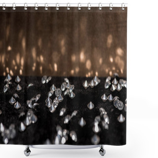 Personality  Selective Focus Of Gemstones On Velvet Surface With Reflection Shower Curtains