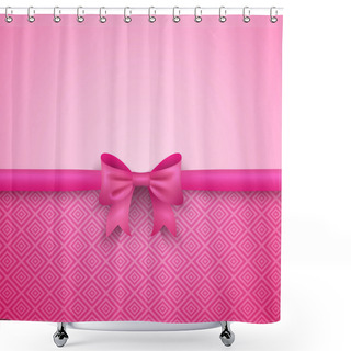 Personality  Romantic Vector Pink Background With Cute Bow And Pattern Shower Curtains