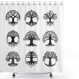 Personality  Variety Of Celtic Tree Set Shower Curtains