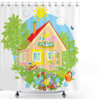 Personality  Summer Cottage Shower Curtains
