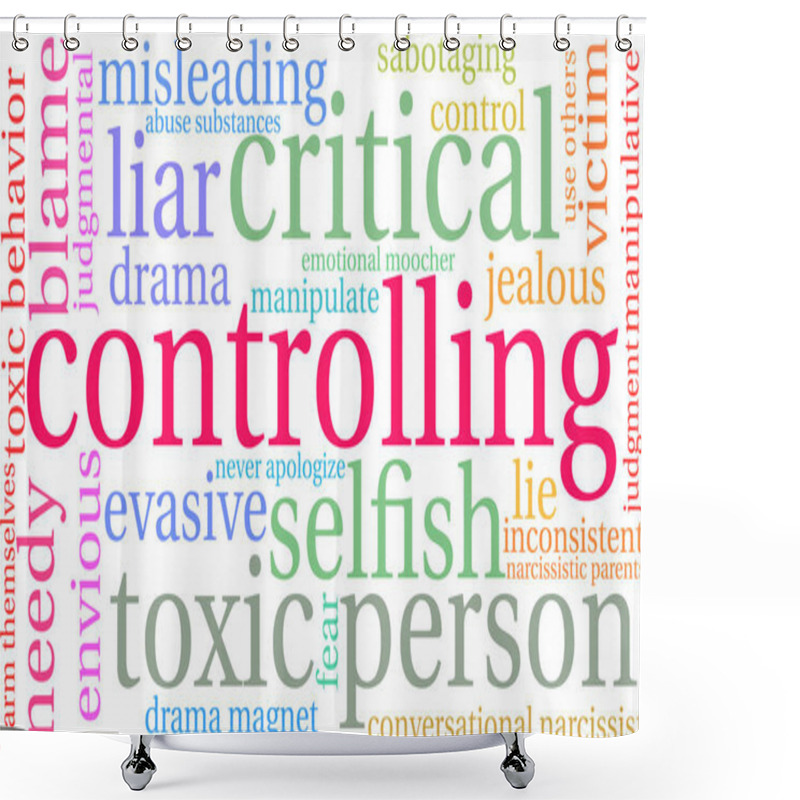 Personality  Controlling Word Cloud Shower Curtains