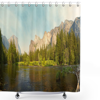 Personality  Yosemite Valley Panorama Shower Curtains