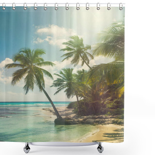 Personality  Beach With Coconut Palms Shower Curtains