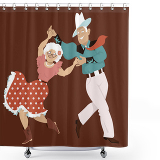 Personality  Square Dancing Couple Shower Curtains