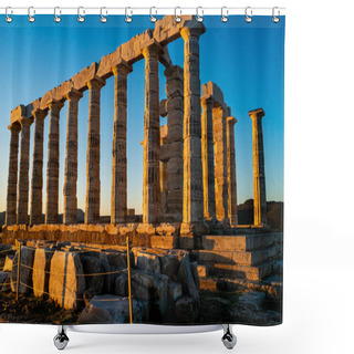 Personality  Sunlight On Ancient Columns Of Parthenon In Athens  Shower Curtains