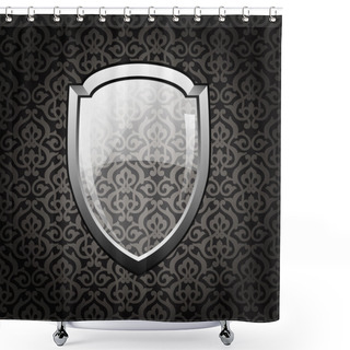 Personality  Button Shield, Vector Illustration  Shower Curtains