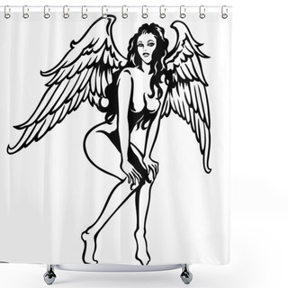 Personality  Sexy Angel Shower Curtains