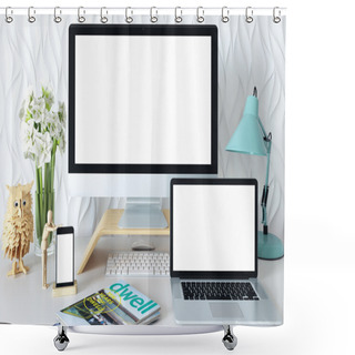Personality  Screens Devices Mock-up In Interior_02 Shower Curtains