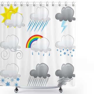 Personality  Cloud Icons Shower Curtains