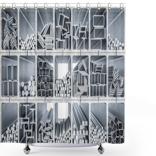Personality  Metal Profile Production 3d Rendering Image Shower Curtains