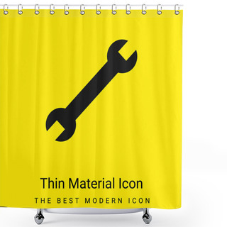 Personality  Adjustable Wrench Minimal Bright Yellow Material Icon Shower Curtains