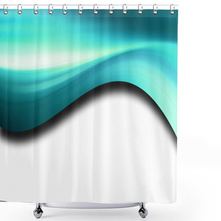 Personality  Blue Dynamic Wave Over White Background Shower Curtains
