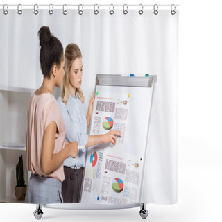 Personality  Multicultural Businesswomen Discussing Strategy Shower Curtains