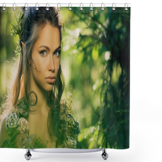 Personality  Elf Woman In A Magical Forest Shower Curtains
