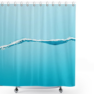 Personality  Transparent Pure Water On Blue Background Shower Curtains